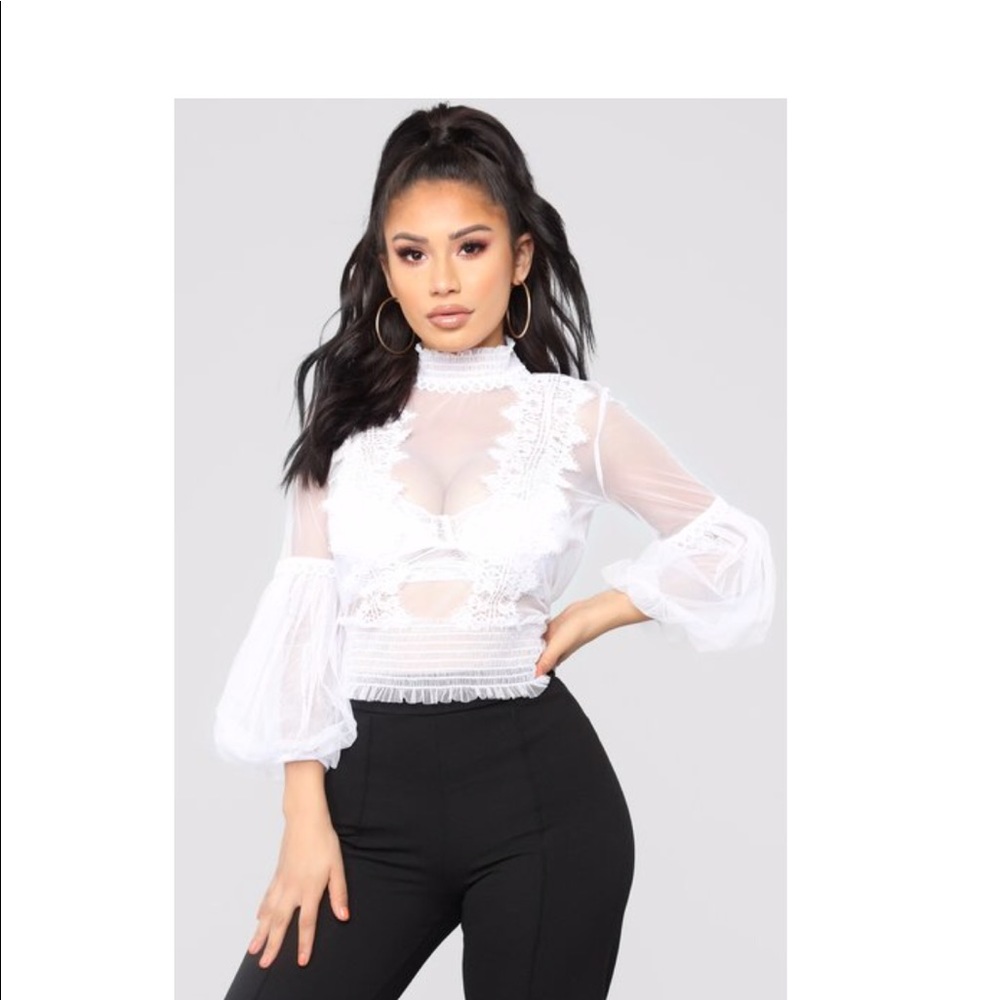 White sheer shirt, never been worn tags missing